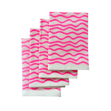 Highlighter pink Wiggly stripe linen napkins (set of 4)