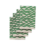 Kelly green Wiggly stripe linen napkins (set of 4)