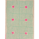 Aqua Capri linen tea towel (Natural and off-white)