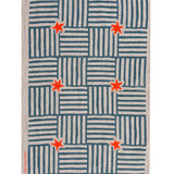 Blue Capri linen tea towel (Natural and off-white)