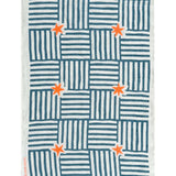 Blue Capri linen tea towel (Natural and off-white)