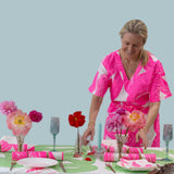 Highlighter pink Graffiti linen kaftan dress - Long or short