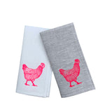 Neon pink Chook linen napkins (set of 4)