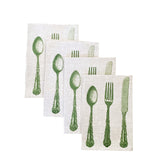 Olive green Cutlery linen napkins (set of 4)