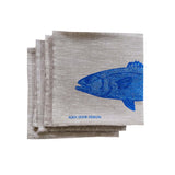 Cobalt Fish linen napkins (set of 4)