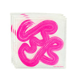 Highlighter pink Graffiti linen napkins (set of 4)