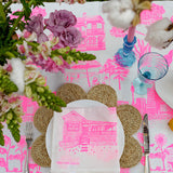 Highlighter pink Bush and the Big smoke linen napkins (set of 4)