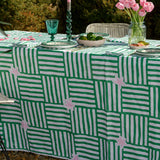 Green Capri linen tablecloth