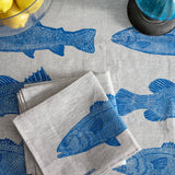 Cobalt Fish linen napkins (set of 4)