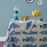 Cobalt Fish linen napkins (set of 4)