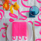 Highlighter pink Ribbon linen tablecloth