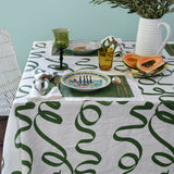 Olive Ribbon linen napkins (set of 4)