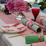 Red Christmas trees linen napkins (set of 4)