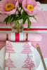 Dusty pink Christmas tree linen napkins (set of 4)