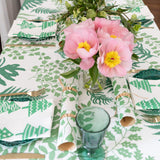 Green Christmas tree linen napkins (set of 4)