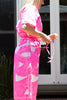 Highlighter pink Graffiti linen kaftan dress - Long or short