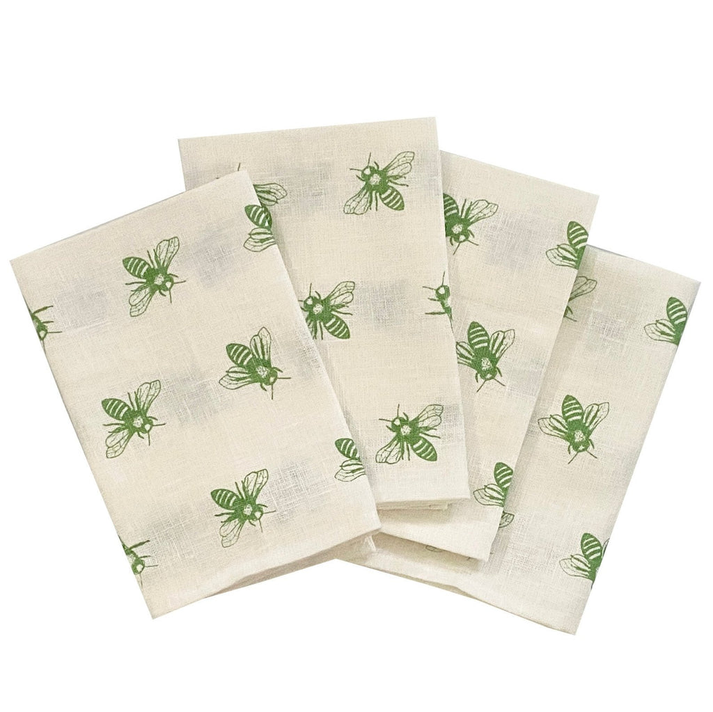 Green Bee linen napkins (set of 4)