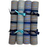 Christmas Bonbons Blue Tuxedo stripe linen (set of 4)