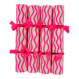 Highlighter pink Wiggly stripe Christmas bonbons (set of 4)