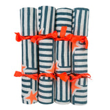 Blue + neon orange Capri Christmas bonbons (set of 4)
