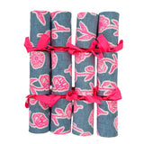 Highlighter pink + Blue Poppies Christmas bonbons (set of 4)