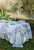 Blue Botanical linen tablecloth