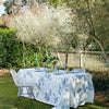 Blue Botanical linen tablecloth