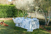 Blue Botanical linen tablecloth