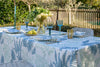 Blue Botanical linen tablecloth