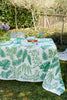 Green Botanical linen tablecloth