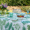 Green Botanical linen tablecloth