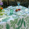 Green Botanical linen tablecloth