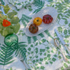 Green Botanical linen tablecloth