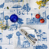 Blue Bush and the Big smoke linen tablecloth