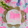 Highlighter pink Bush and the Big smoke linen tablecloth