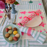 Highlighter pink Wiggly stripe Christmas bonbons (set of 4)