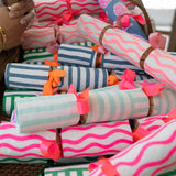 Blue + neon orange Capri Christmas bonbons (set of 4)