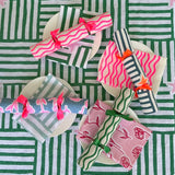 Blue + neon orange Capri Christmas bonbons (set of 4)