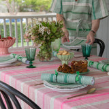 Christmas Bonbons Green Tuxedo stripe linen (set of 4)