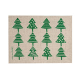 Green Christmas tree linen placemats (set of 4)