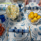 Christmas Bonbons Blue Tuxedo stripe linen (set of 4)