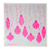 Highlighter pink Christmas bauble linen napkins (set of 4)