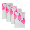 Highlighter pink Christmas bauble linen napkins (set of 4)