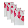 Red Christmas bauble linen napkins (set of 4)