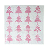 Dusty pink Christmas tree linen napkins (set of 4)