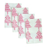 Dusty pink Christmas tree linen napkins (set of 4)