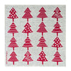 Red Christmas trees linen napkins (set of 4)