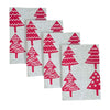 Red Christmas trees linen napkins (set of 4)