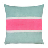 Racing Stripe cushion - Duckegg + flamingo 50cm