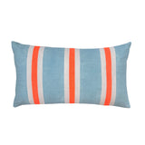 Sailing stripe Cushion - Powder blue + neon orange